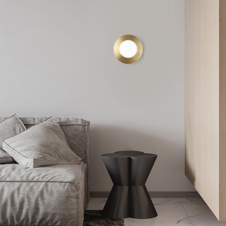 Rund Brass Plate Frosted Glass Mid Century Modern Wall Light / Ceiling Light-DWHOME