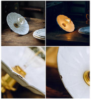 Odette Porcelain Shade Brass Fitting Pendant Light-DWHOME