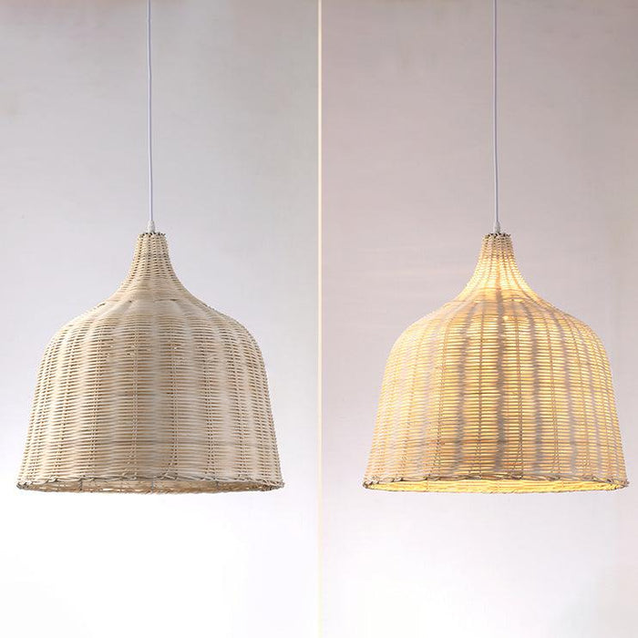 La playa rattan bamboo weave pendant light.