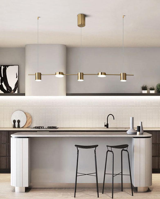 Nori Minimalist Brass Pendant Light Chandelier.