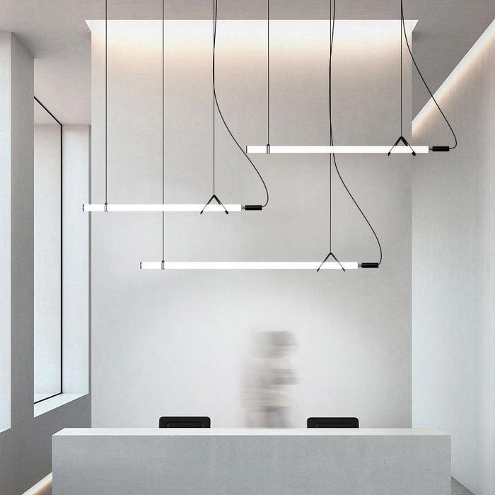 Sasaki Minimalist Linear Suspension Pendant Light.