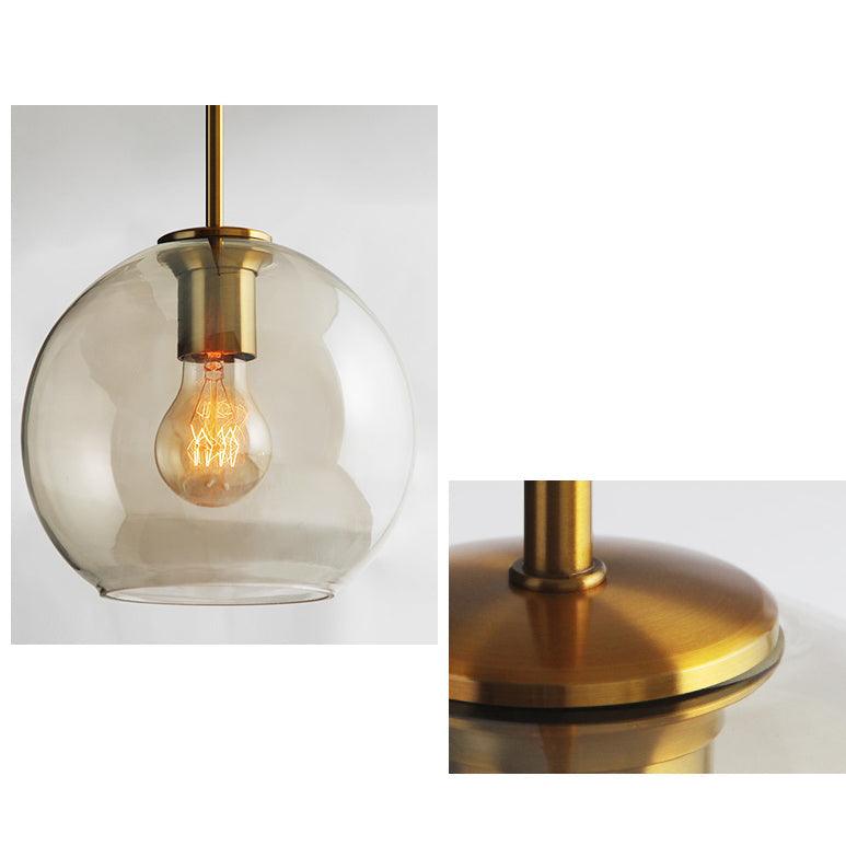 Millow Glass Shade Brass Fitting Pendant Light-DWHOME
