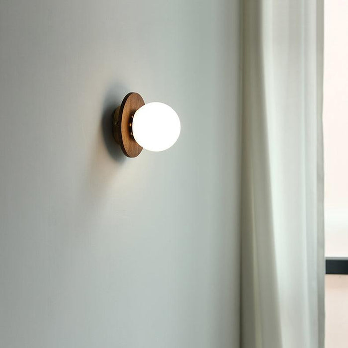 Odesa Wooden Plate Minimalist Line Wall Light.