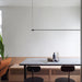 Linea minimalist strip line pendant light.