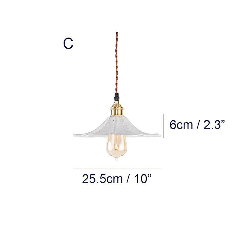 Odette Porcelain Shade Brass Fitting Pendant Light-DWHOME