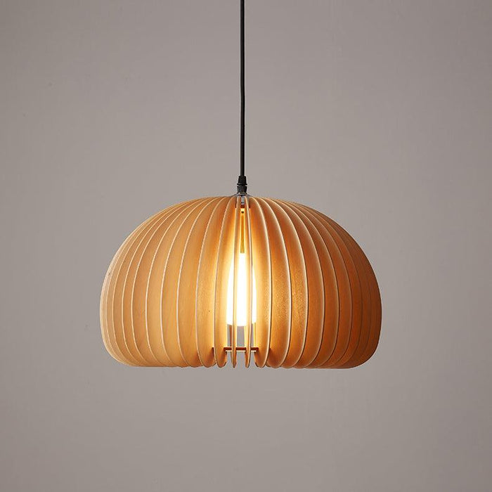 Septo Wooden Shade Japandi Pendant Light.