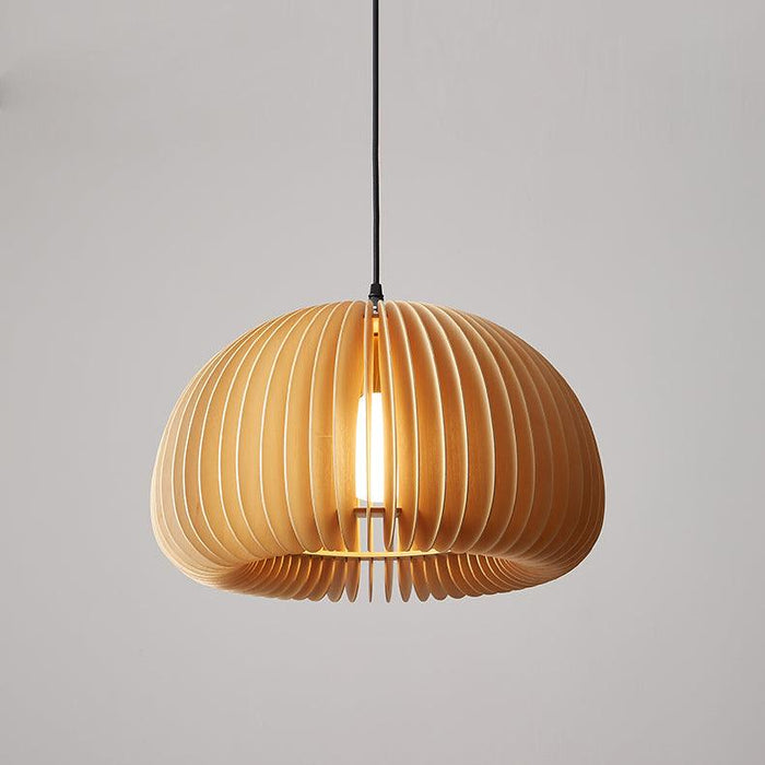 Septo Wooden Shade Japandi Pendant Light.