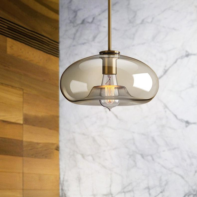 Millow Glass Shade Brass Fitting Pendant Light-DWHOME