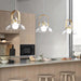 Skandi Clear Glass  Wooden Look Pendant Light.