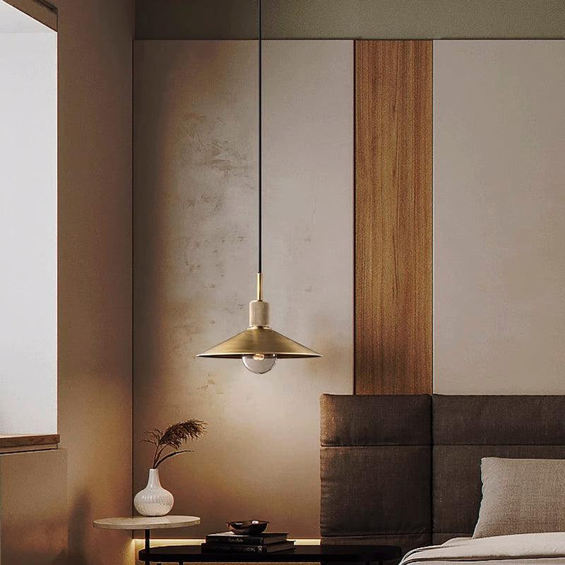 Quentin Knurled Brass Loft Pendant Light (Brass | Black)-DWHOME