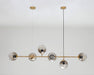 Olive Tree 6 Head Branch Tinted Glass Kitchen Island Pendant Light.