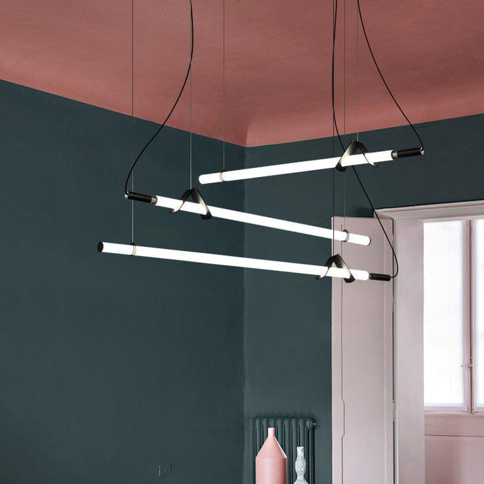 Sasaki Minimalist Linear Suspension Pendant Light.