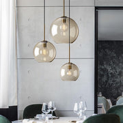Millow Glass Shade Brass Fitting Pendant Light-DWHOME