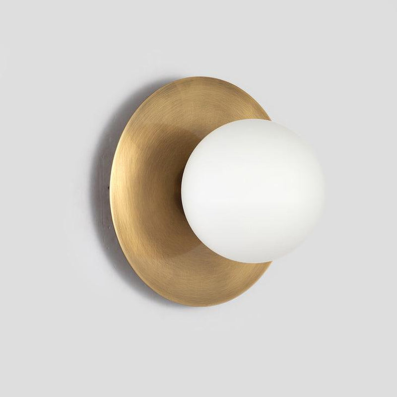 Rund Brass Plate Frosted Glass Mid Century Modern Wall Light / Ceiling Light-DWHOME
