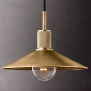 Quentin Knurled Brass Loft Pendant Light (Brass | Black)-DWHOME