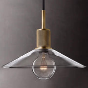 Quentin Knurled Brass Loft Pendant Light (Brass | Black)-DWHOME