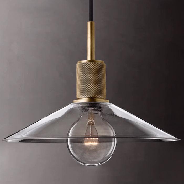 Quentin Knurled Brass Loft Pendant Light (Brass | Black)-DWHOME