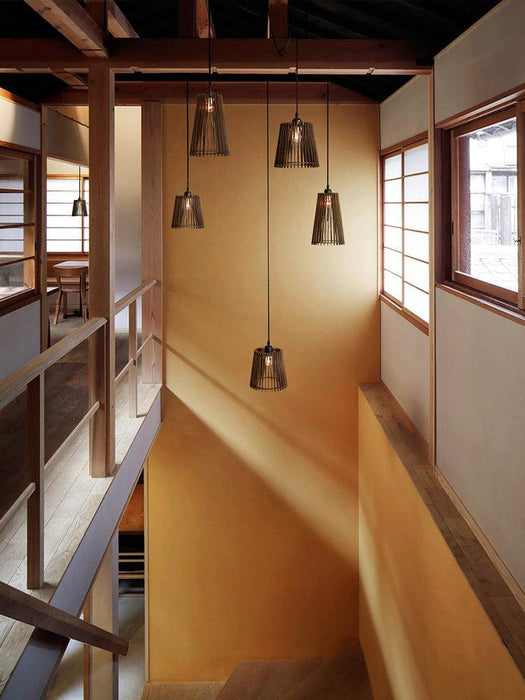 Kaho Wooden Shade Japandi Pendant Light.