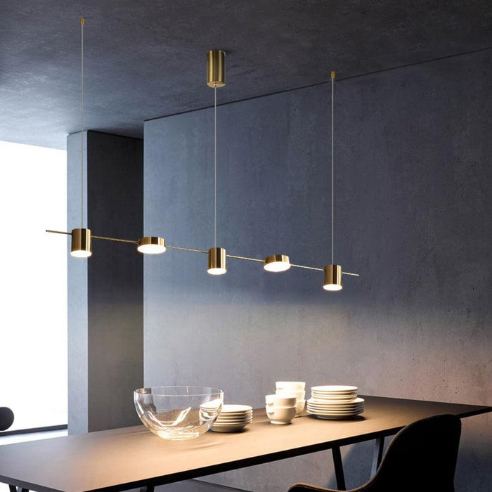 Nori Minimalist Brass Pendant Light Chandelier.