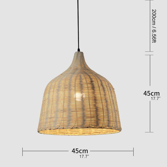 La playa rattan bamboo weave pendant light.