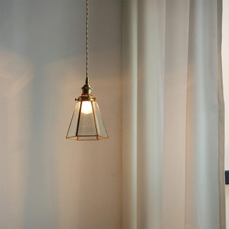 Lanterna brass frame glass pendant light-DWHOME