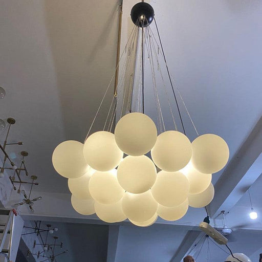 LED Modern Multi-sphere Decorative Milky White Glass Pendant Light.