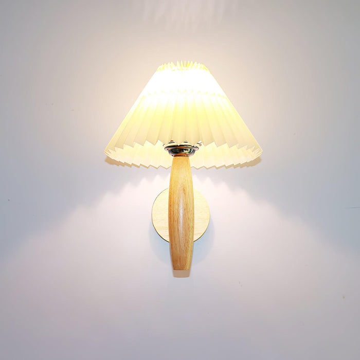 Oak Pleated Wall Light.