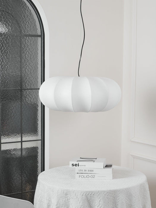 Oblate Silk Pendant Lamp-DWHOME