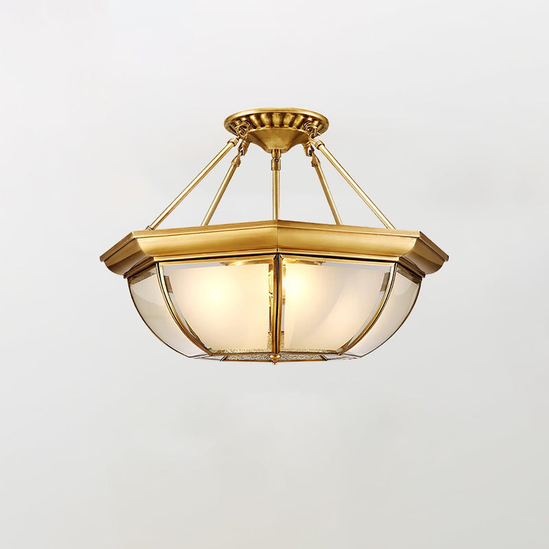 Bowl Shaped Brass Ceiling Lamp-DWHOME