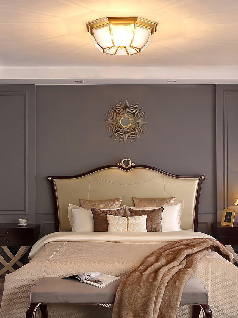 Bowl Shaped Brass Ceiling Lamp-DWHOME