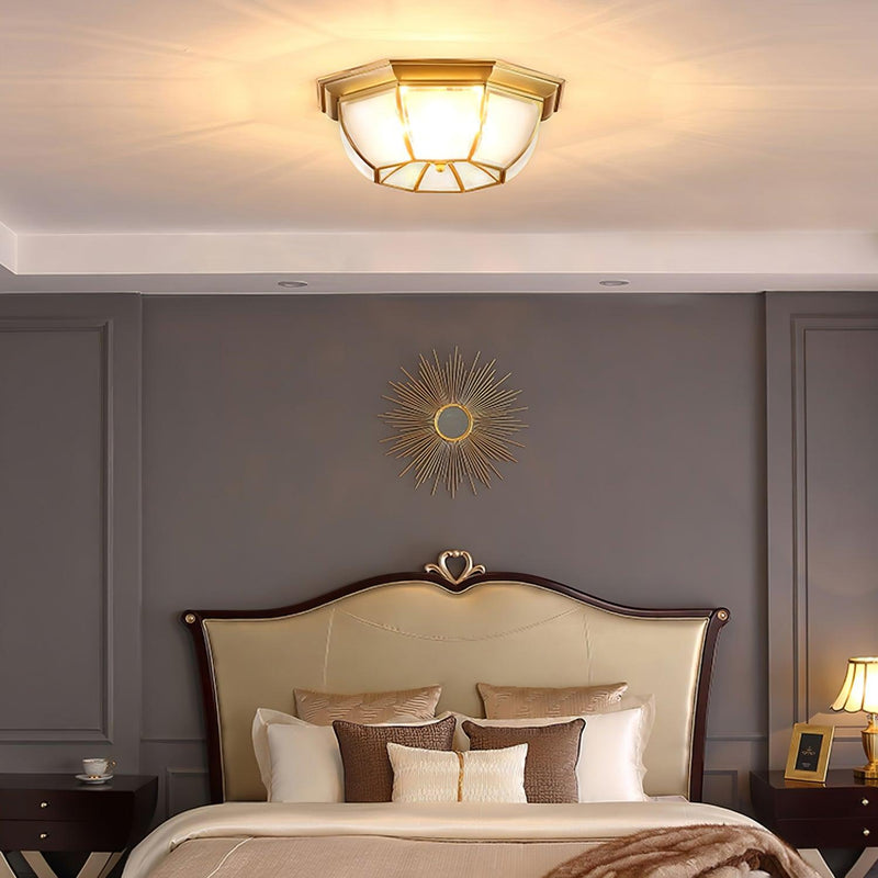 Bowl Shaped Brass Ceiling Lamp-DWHOME