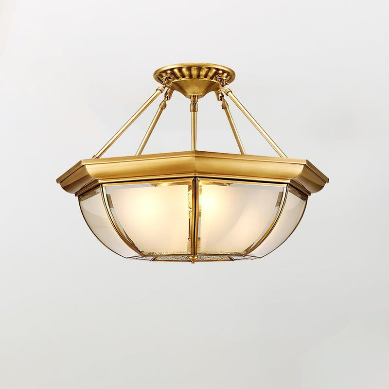 Bowl Shaped Brass Ceiling Lamp-DWHOME