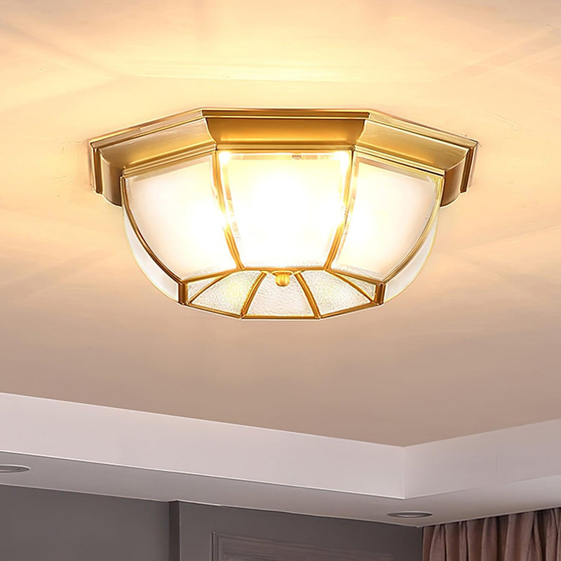 Bowl Shaped Brass Ceiling Lamp-DWHOME
