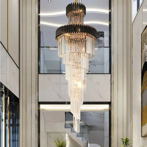 Olivia Crystal Modern Stair Chandelier.