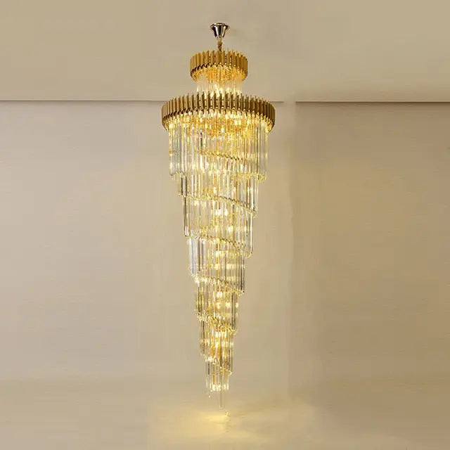 Olivia Crystal Modern Stair Chandelier.