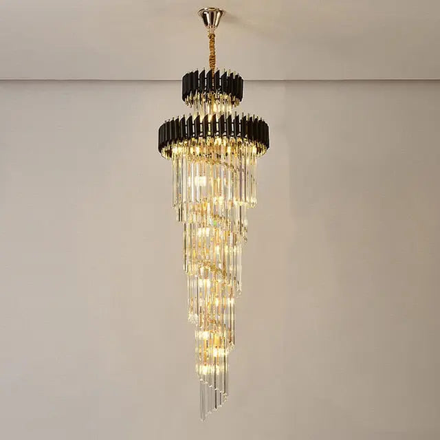 Olivia Crystal Modern Stair Chandelier.