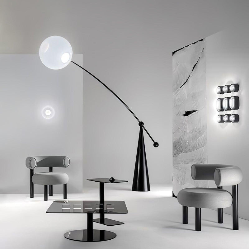 Opal Arc Floor Lamp-DWHOME