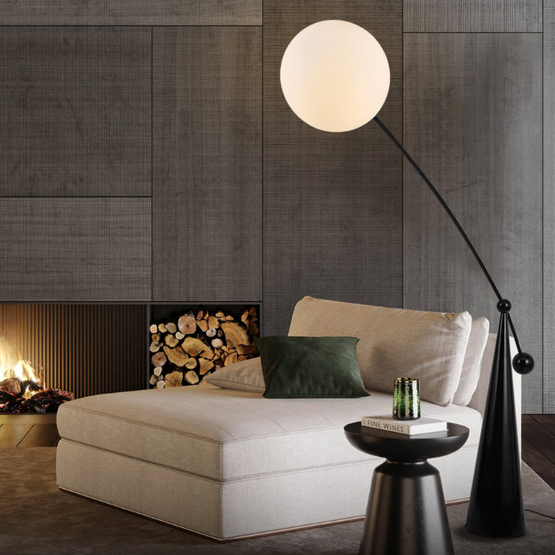 Opal Arc Floor Lamp-DWHOME