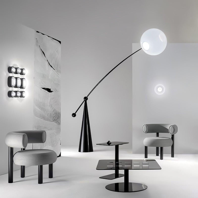Opal Arc Floor Lamp-DWHOME