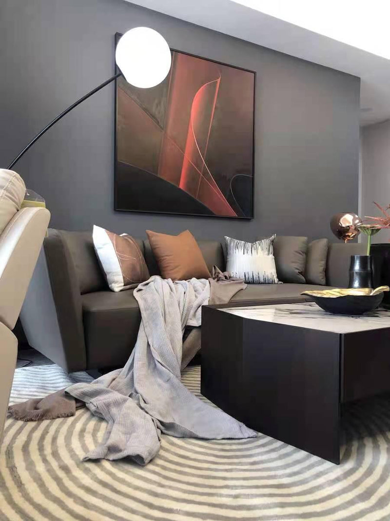 Opal Arc Floor Lamp-DWHOME