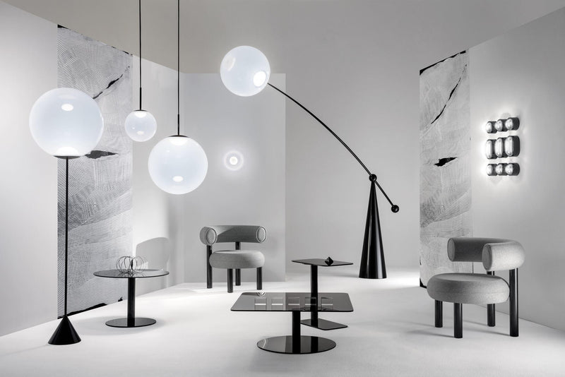Opal Arc Floor Lamp-DWHOME