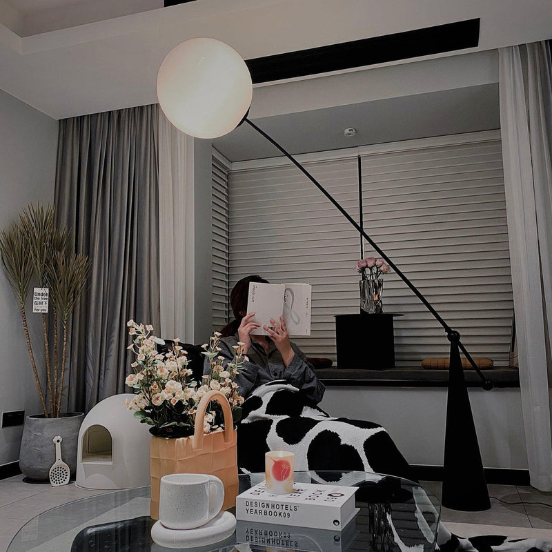 Opal Arc Floor Lamp-DWHOME