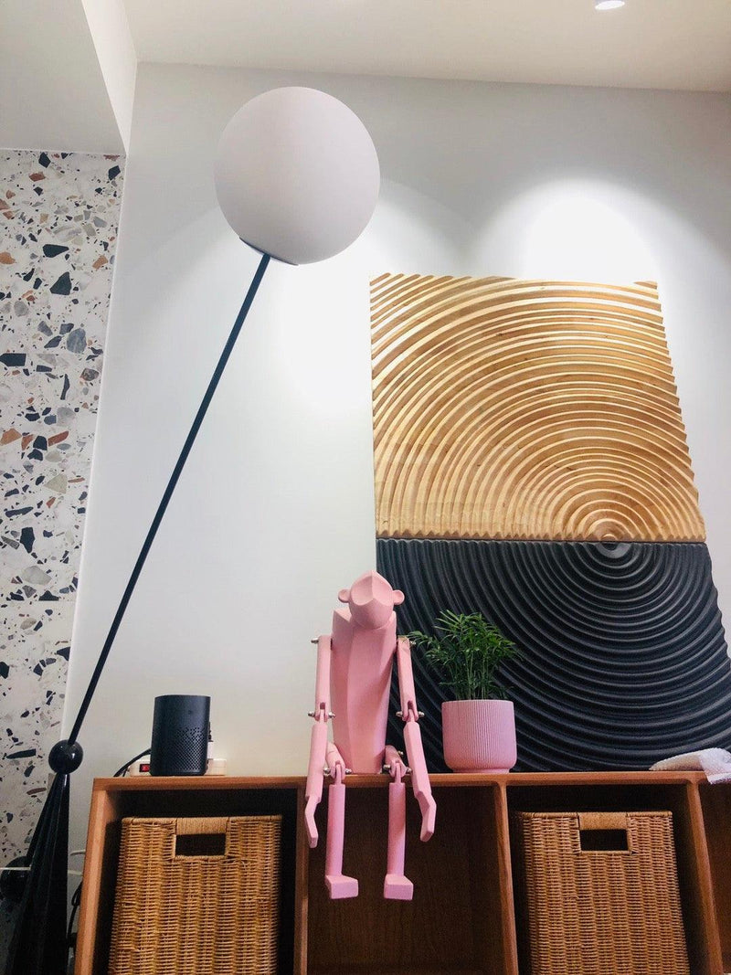 Opal Arc Floor Lamp-DWHOME