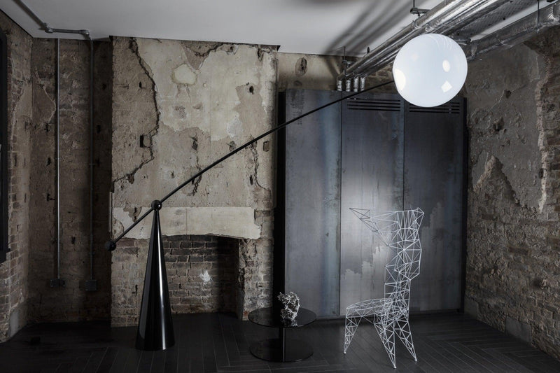 Opal Arc Floor Lamp-DWHOME