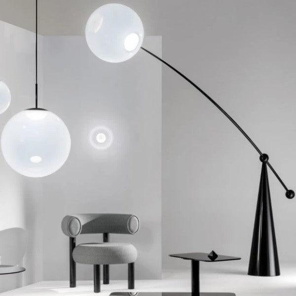 Opal Arc Floor Lamp-DWHOME