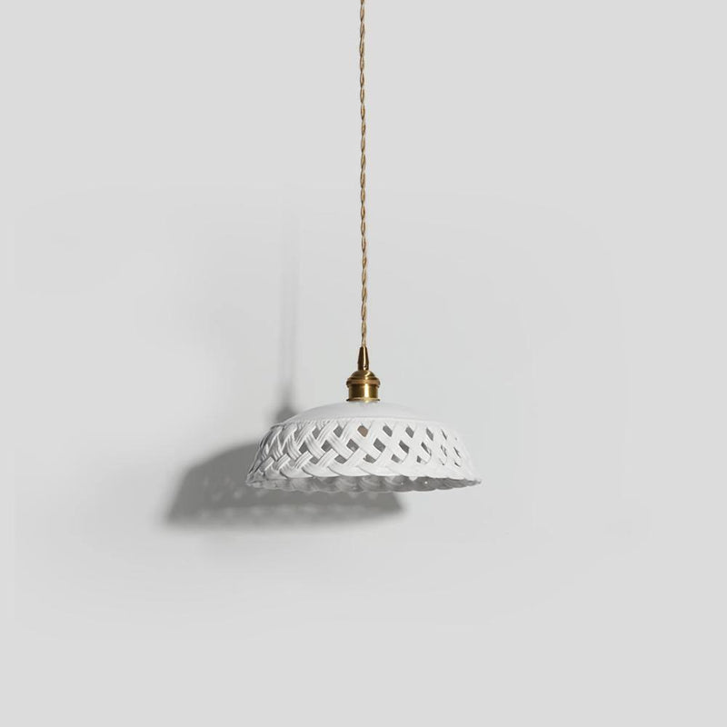 Openwork Ceramic Pendant Swag Light-DWHOME