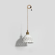 Openwork Ceramic Pendant Swag Light-DWHOME