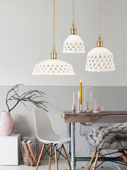Openwork Ceramic Pendant Lamp-DWHOME