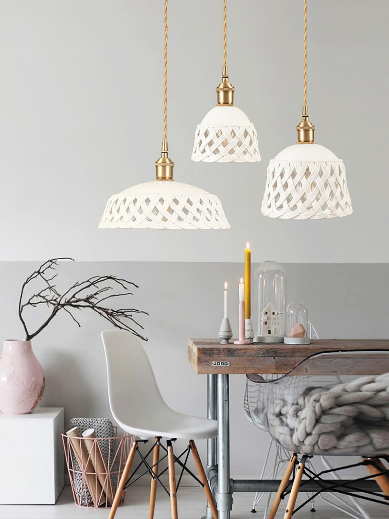 Openwork Ceramic Pendant Lamp-DWHOME