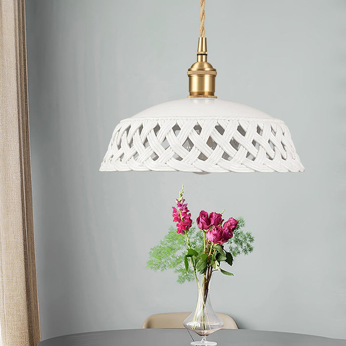 Openwork Ceramic Pendant Lamp - DWHOME